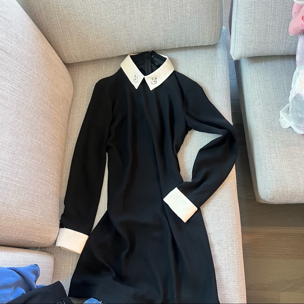 Victortoria Beckham bunny collar black dress